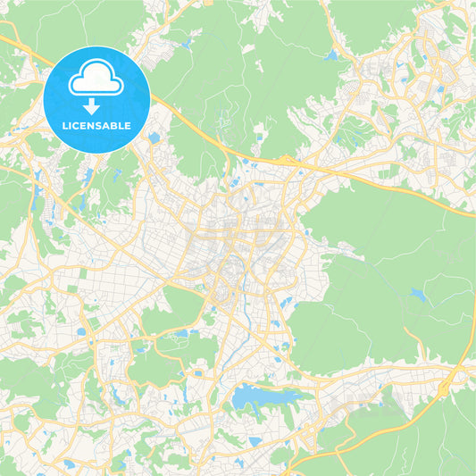 Printable street map of Higashihiroshima, Japan