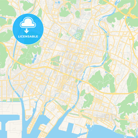 Printable street map of Himeji, Japan