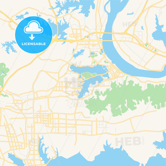 Printable street map of Huangshi, China