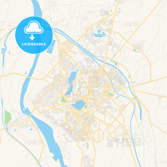 Printable street map of Hyderabad, Pakistan