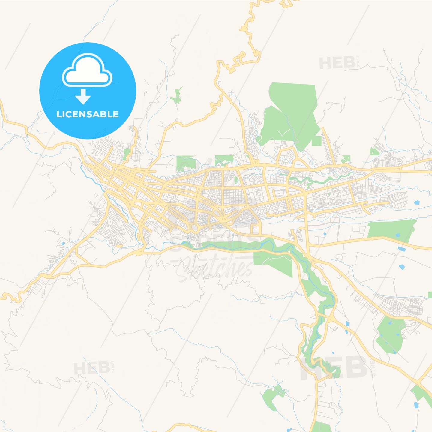 Printable street map of Ibague, Colombia