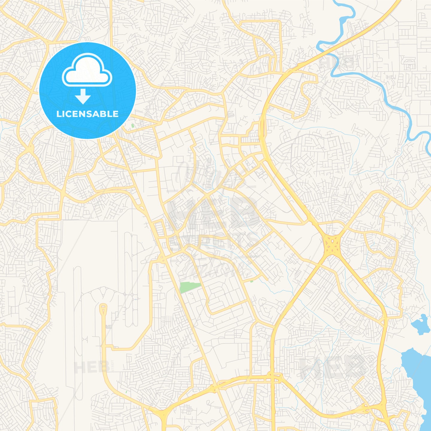 Printable street map of Ikeja, Nigeria