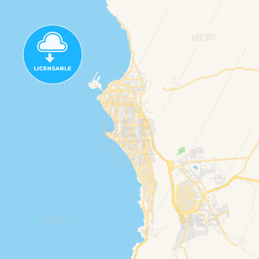Printable street map of Iquique, Chile