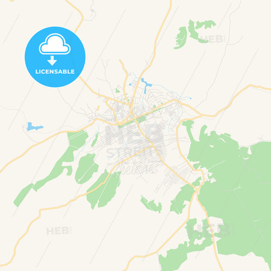 Printable street map of Isiro, DR Congo