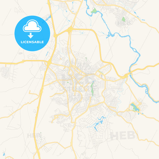 Printable street map of Itu, Brazil