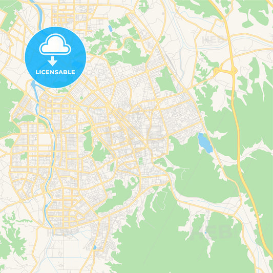 Printable street map of Jeonju, South Korea