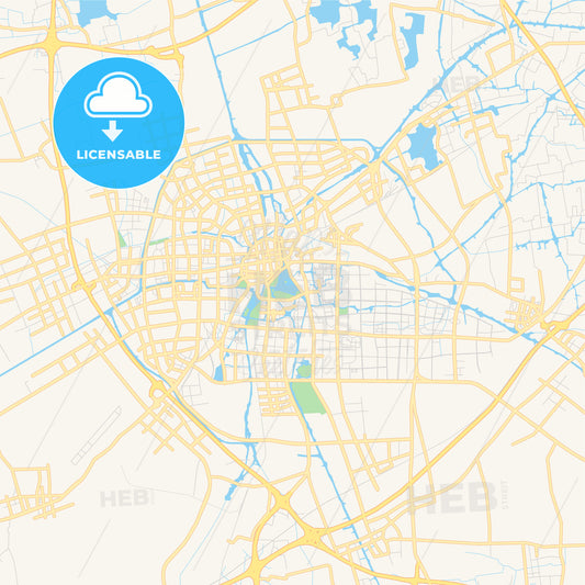 Printable street map of Jiaxing, China