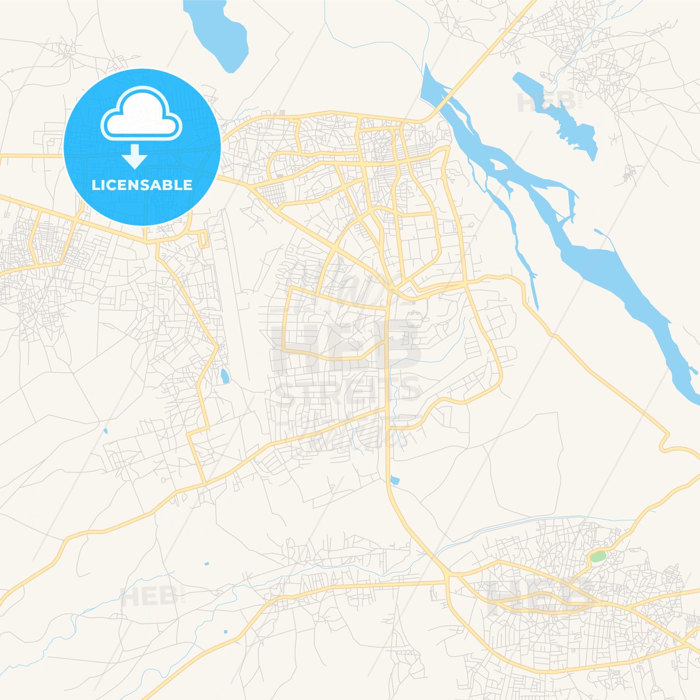 Printable street map of Jimeta, Nigeria