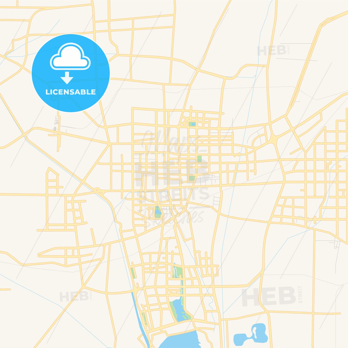 Printable street map of Jining, China