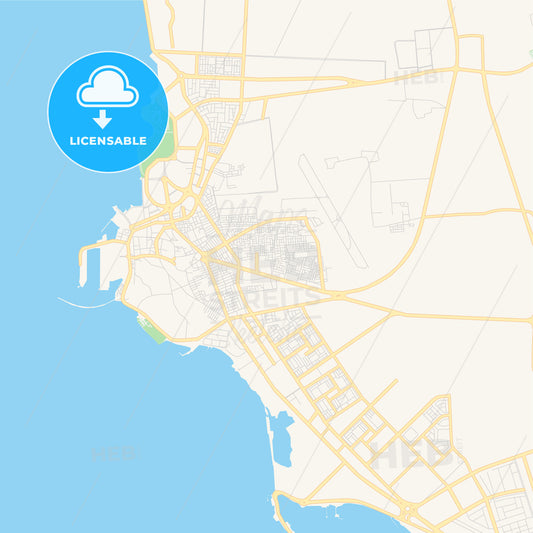 Printable street map of Jizan, Saudi Arabia