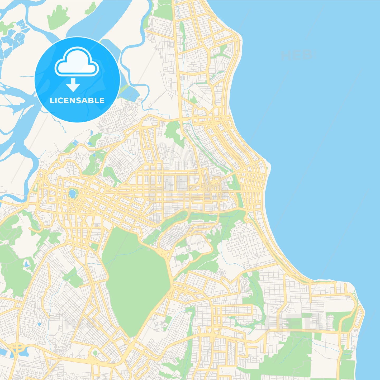 Printable street map of Joao Pessoa, Brazil