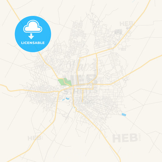 Printable street map of Kabwe, Zambia