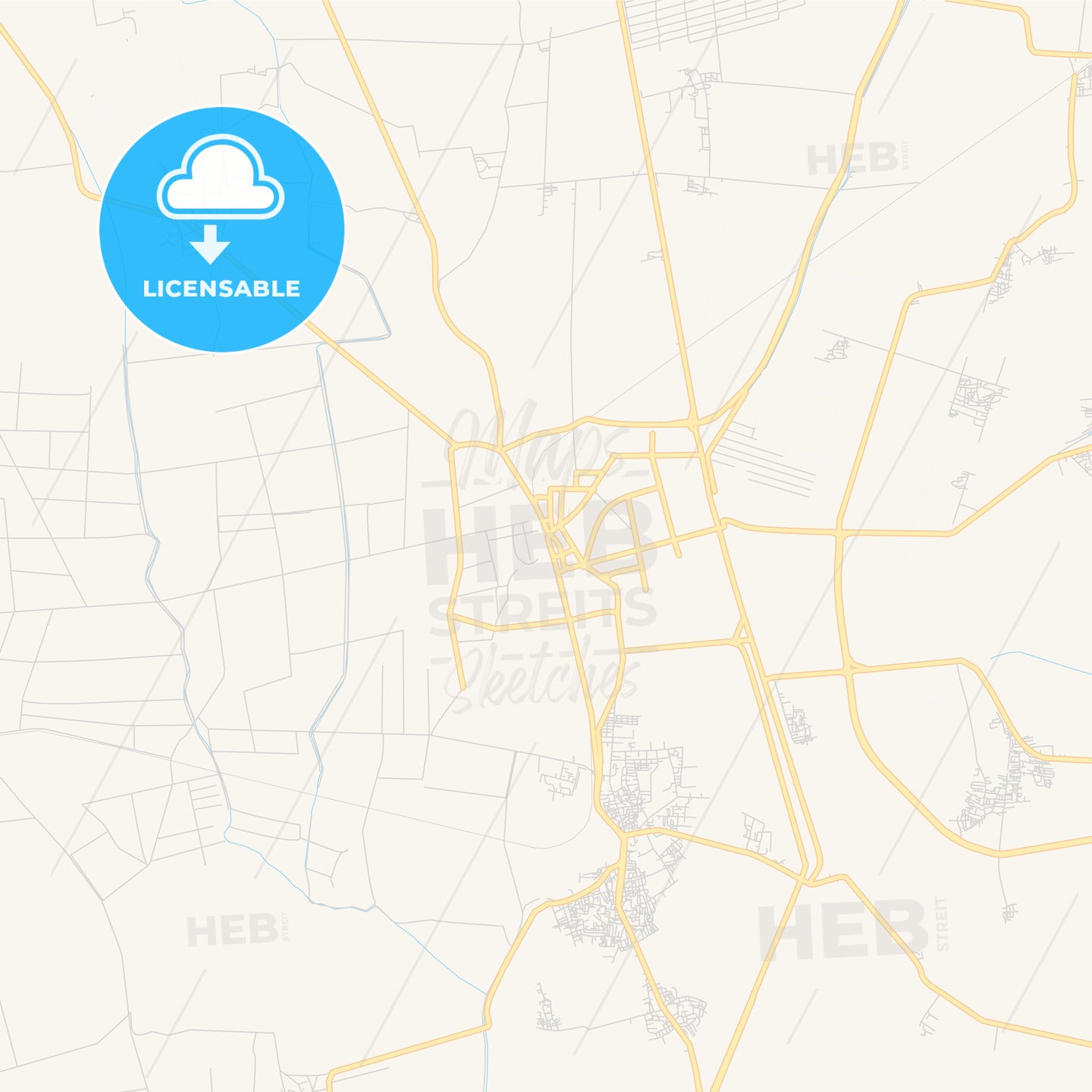 Printable street map of Kafr ash Shaykh, Egypt
