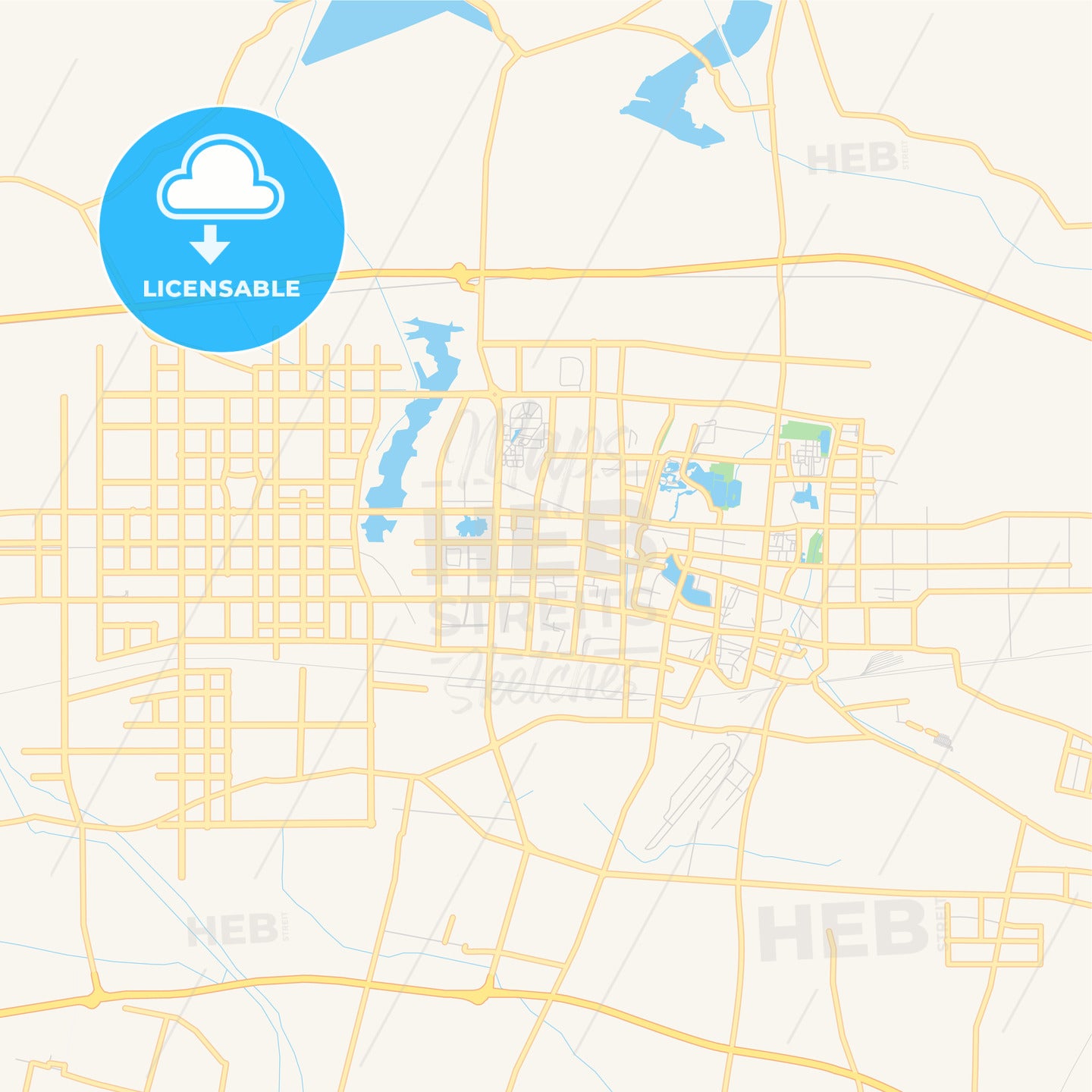 Printable street map of Kaifeng, China