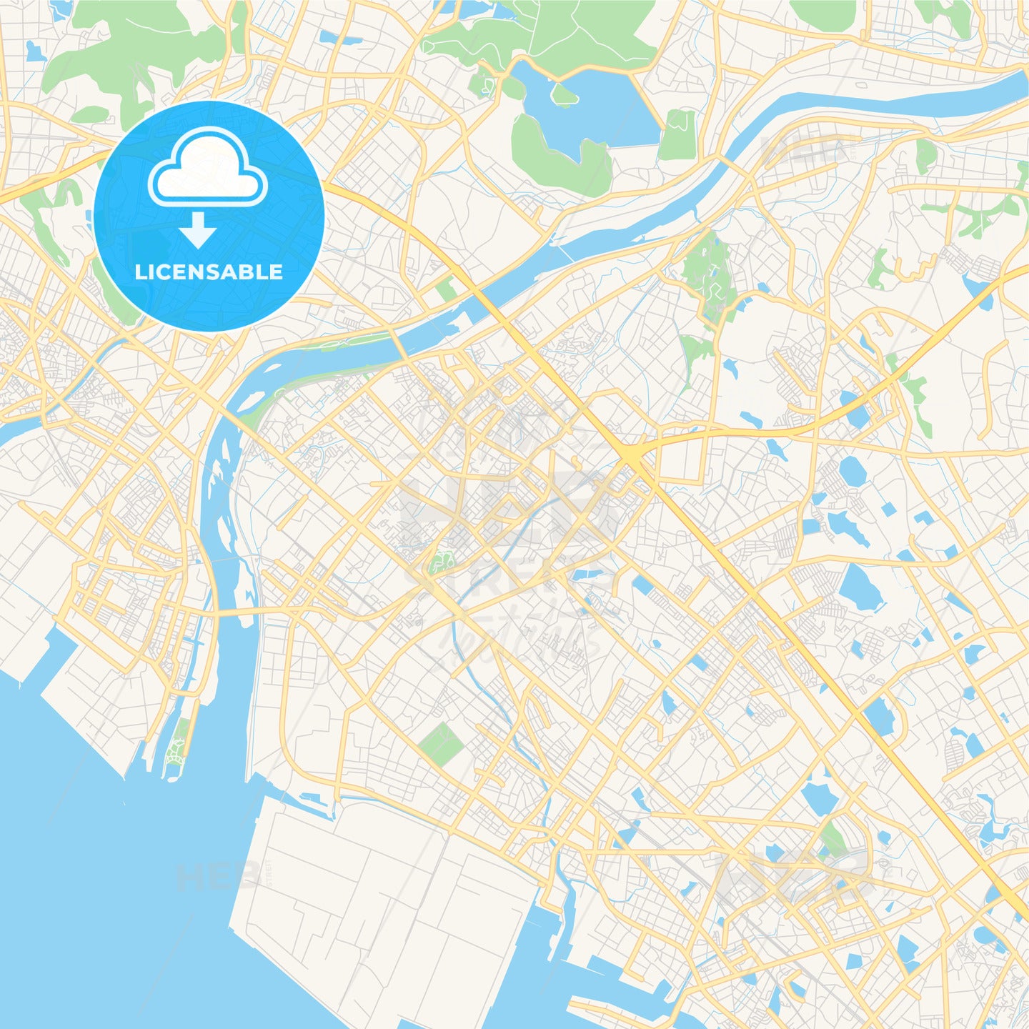 Printable street map of Kakogawa, Japan