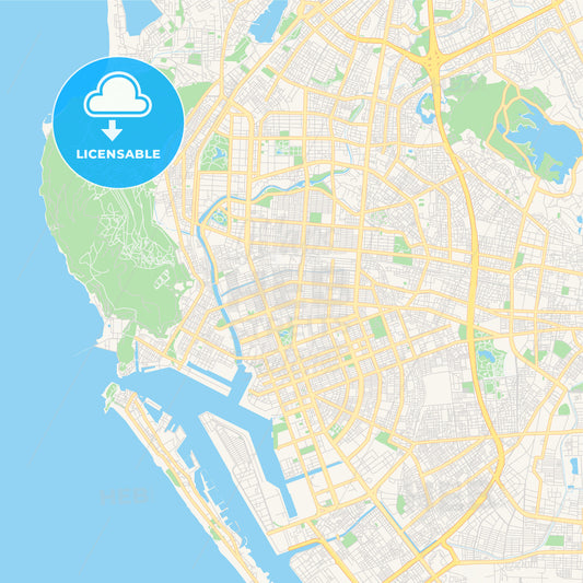 Printable street map of Kaohsiung, Taiwan