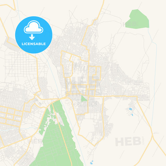 Printable street map of Kassala, Sudan