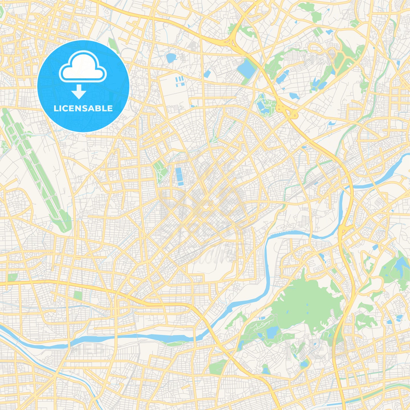 Printable street map of Kasugai, Japan