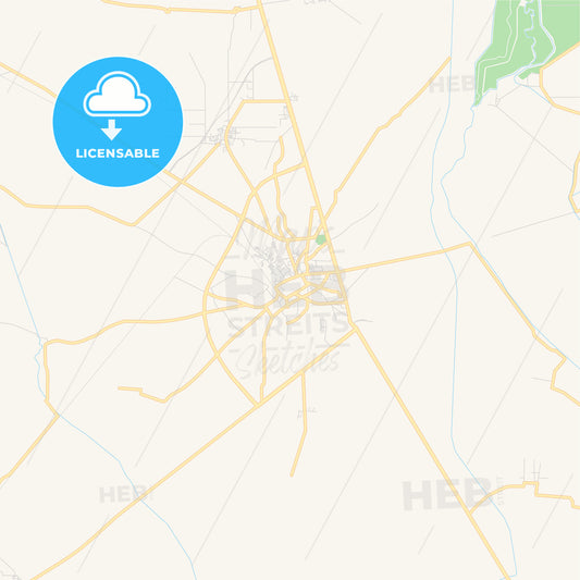 Printable street map of Kasur, Pakistan