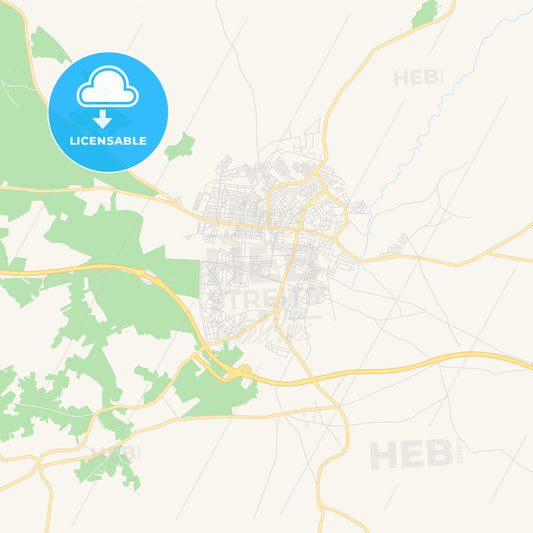 Printable street map of Khemisset, Morocco