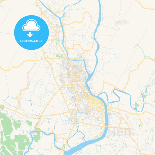 Printable street map of Khulna, Bangladesh