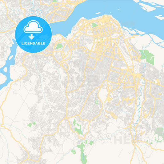 Printable street map of Kinshasa, DR Congo