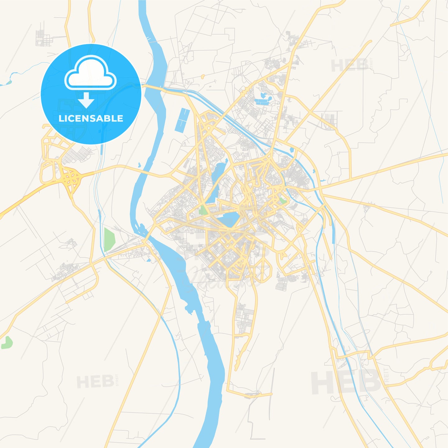 Printable street map of Kotri, Pakistan