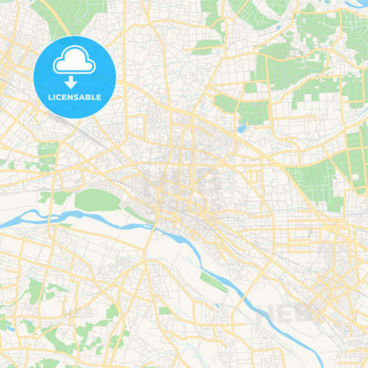 Printable street map of Kumagaya, Japan