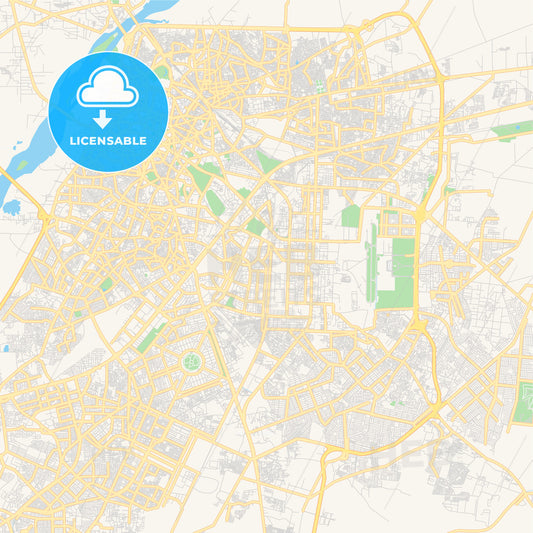 Printable street map of Lahore, Pakistan