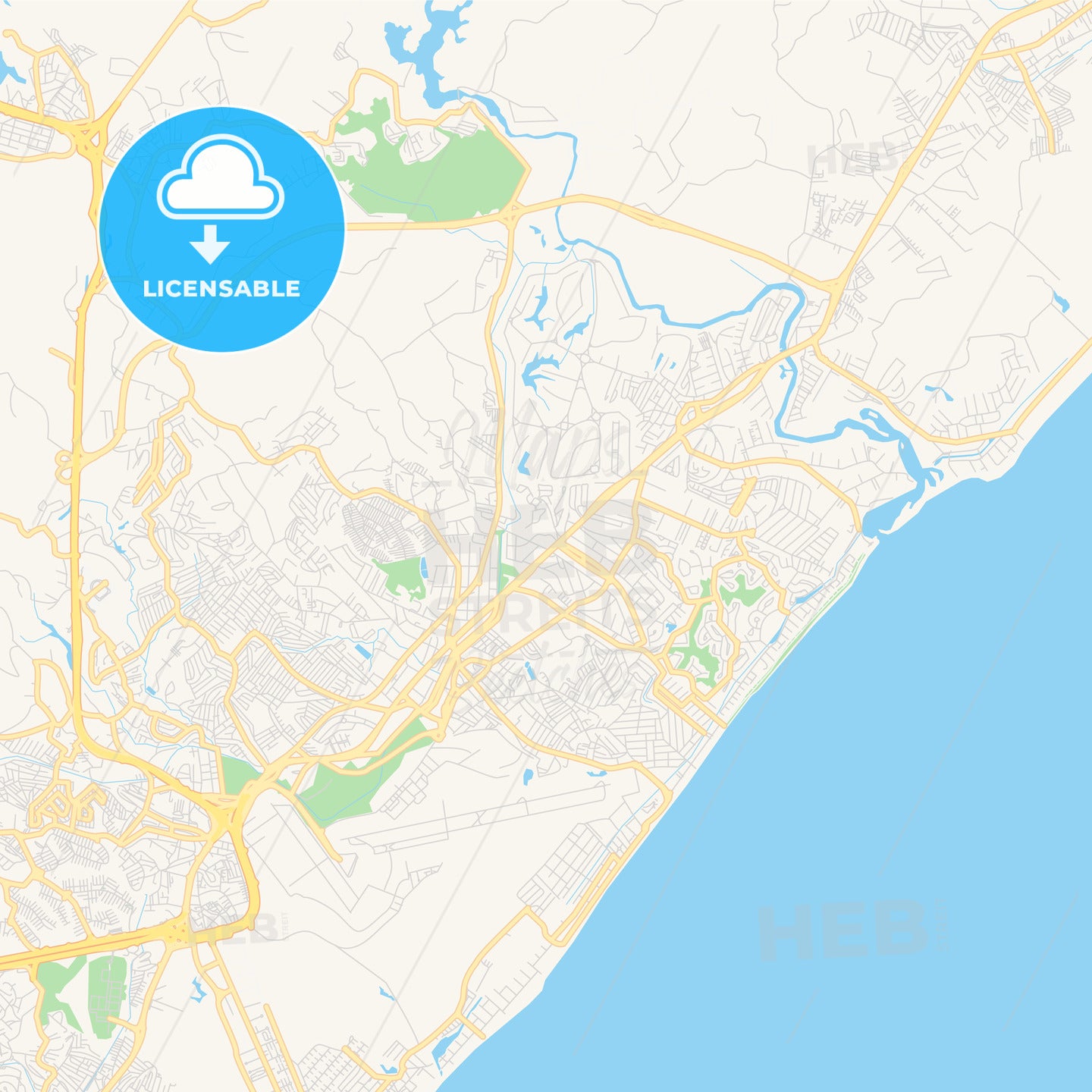 Printable street map of Lauro de Freitas, Brazil - HEBSTREITS