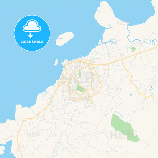 Printable street map of Lautoka, Fiji - HEBSTREITS