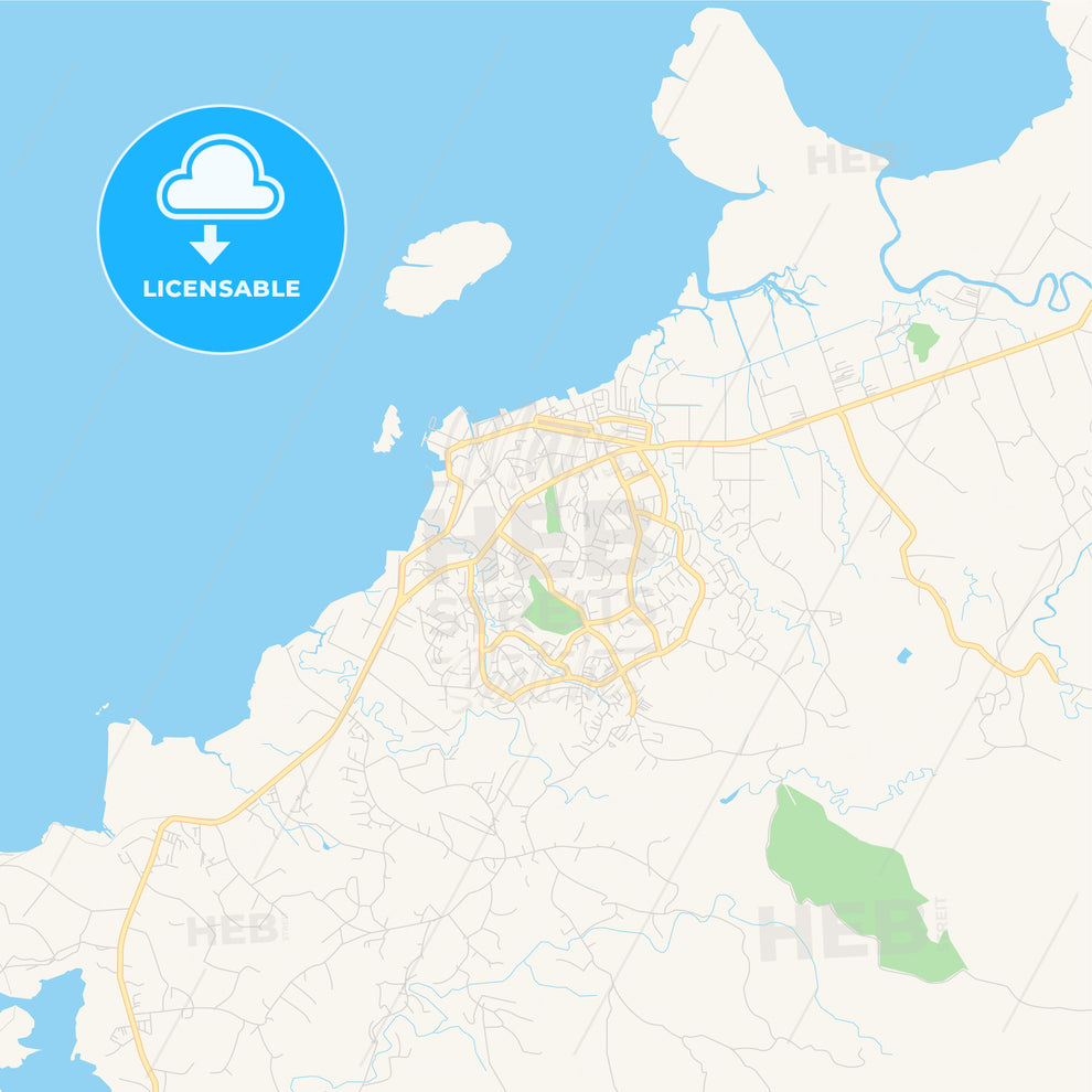 Printable street map of Lautoka, Fiji - HEBSTREITS