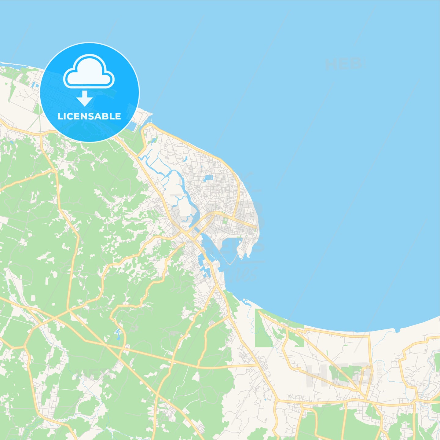 Printable street map of Lhokseumawe, Indonesia