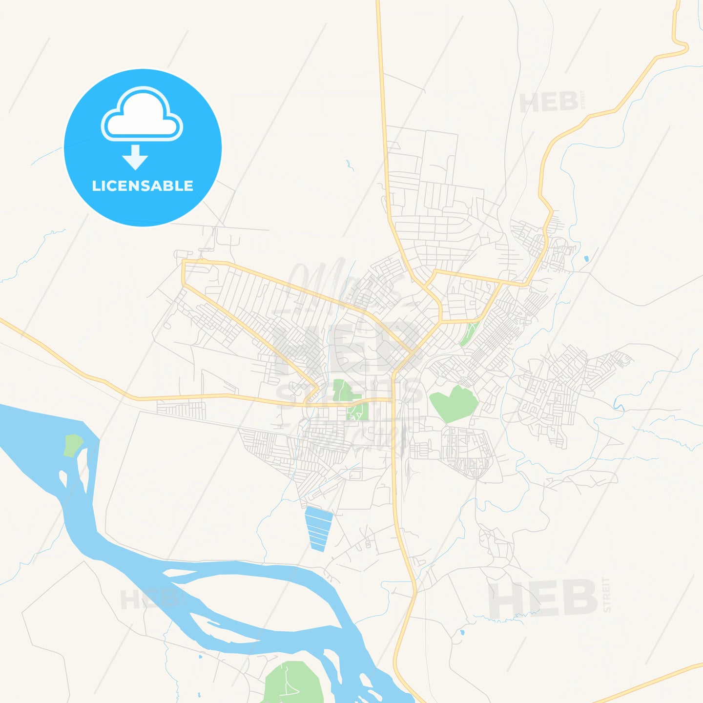 Printable street map of Livingstone, Zambia