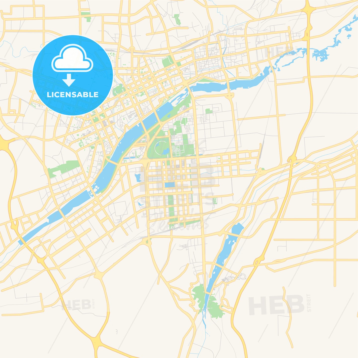 Printable street map of Luoyang, China