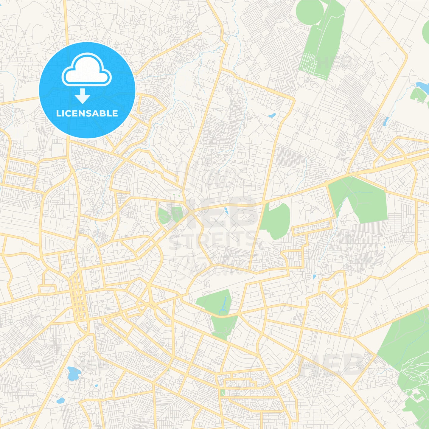 Printable street map of Lusaka, Zambia