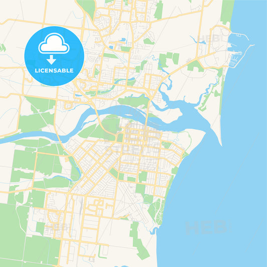 Printable street map of Mackay, Australia