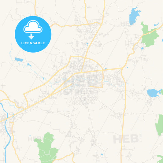 Printable street map of Mae Sot, Thailand