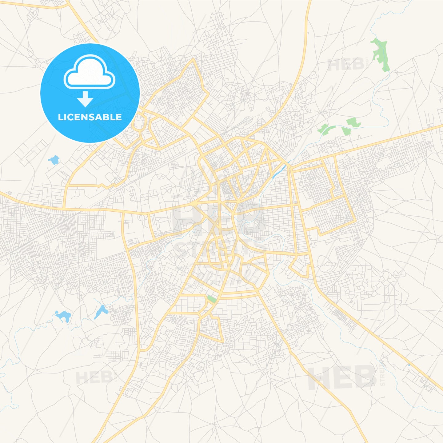 Printable street map of Maiduguri, Nigeria