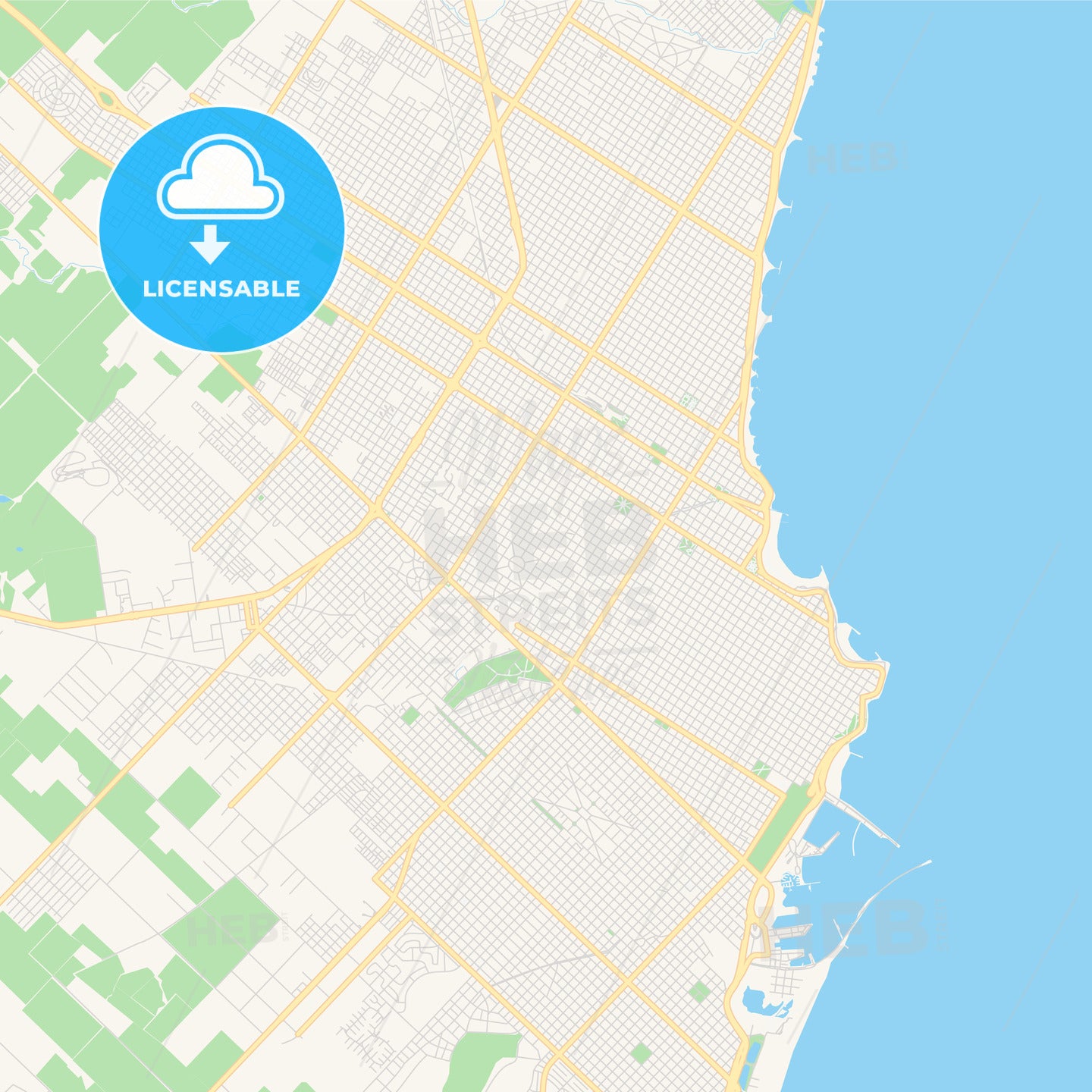 Printable street map of Mar del Plata, Argentina