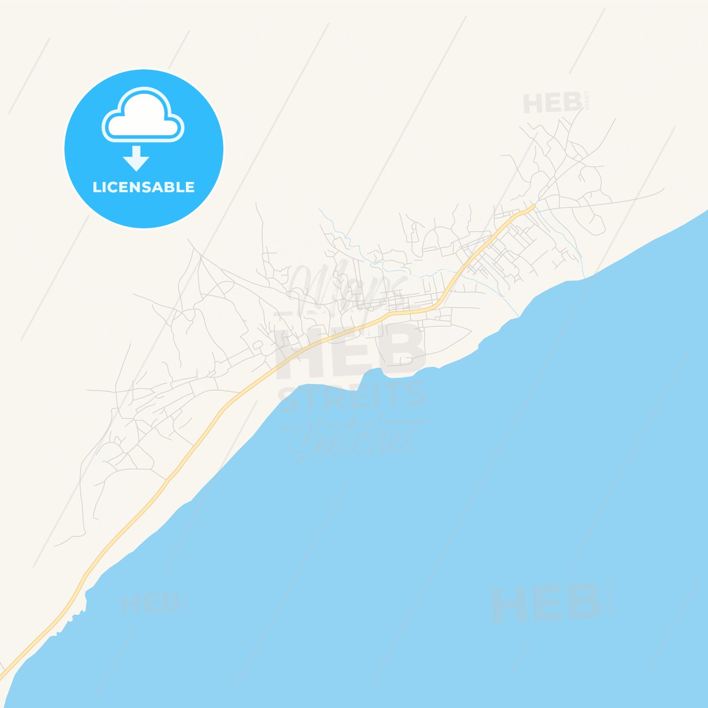 Printable street map of Marka, Somalia