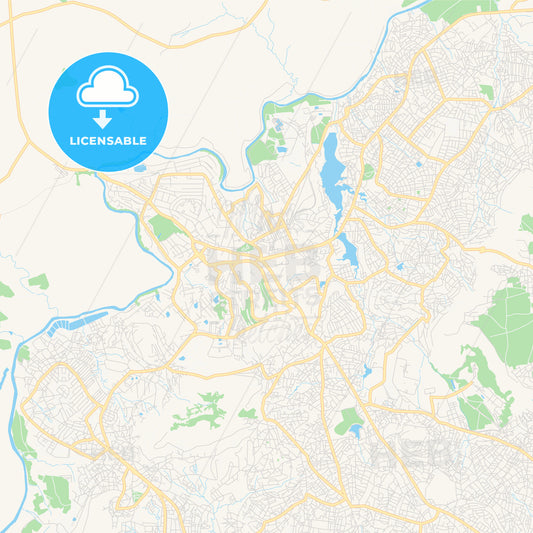 Printable street map of Maseru, Lesotho