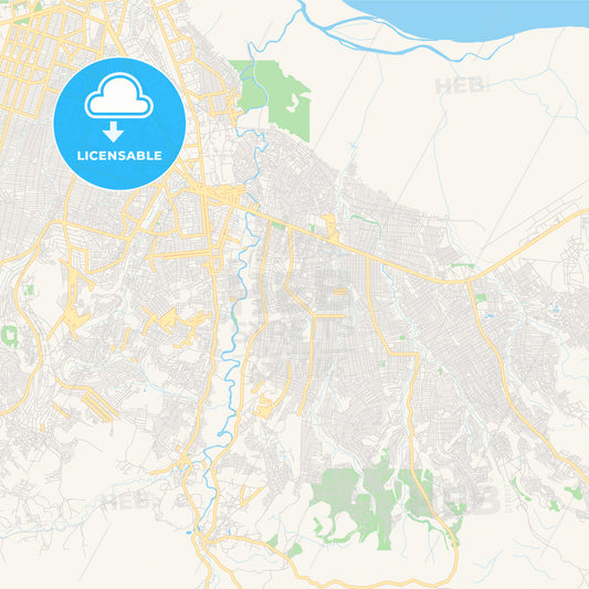 Printable street map of Masina, DR Congo