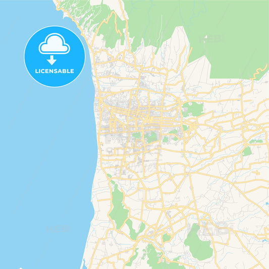 Printable street map of Mataram, Indonesia