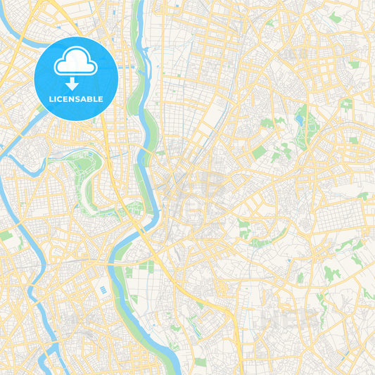 Printable street map of Matsudo, Japan