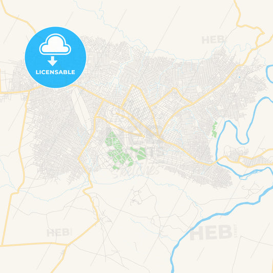Printable street map of Mbuji-Mayi, DR Congo