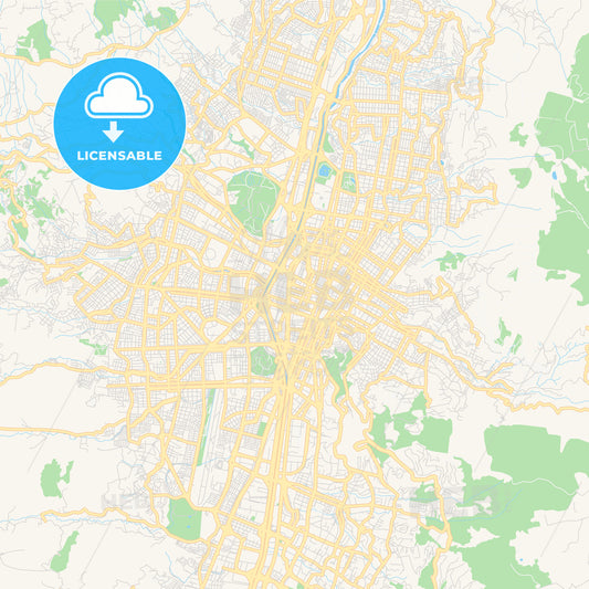 Printable street map of Medellin, Colombia