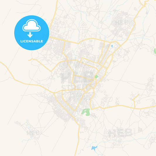 Printable street map of Mek´ele, Ethiopia