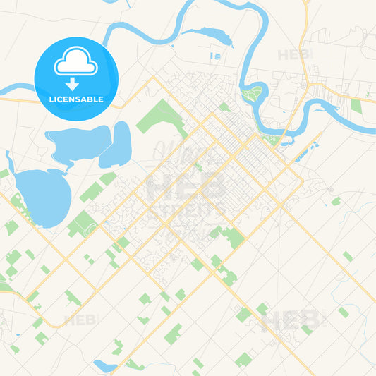 Printable street map of Mildura–Wentworth, Australia