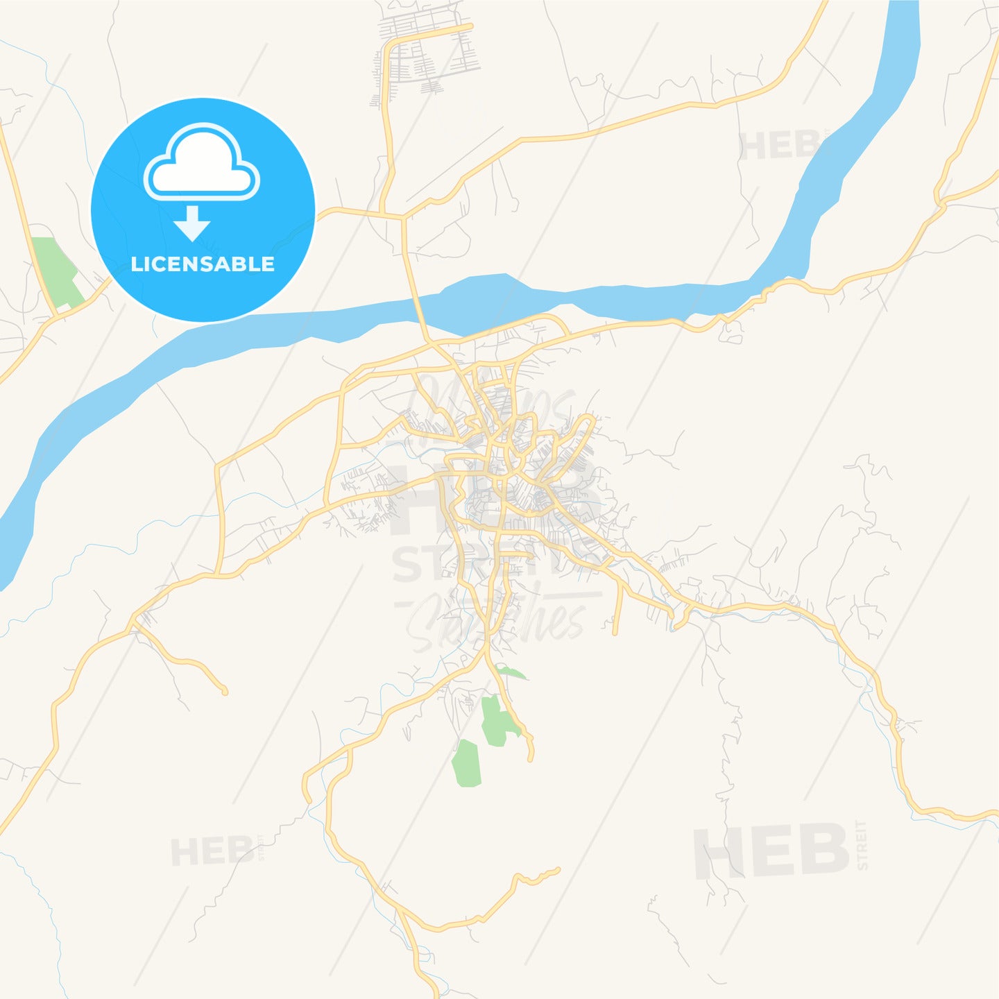 Printable street map of Mingora, Pakistan